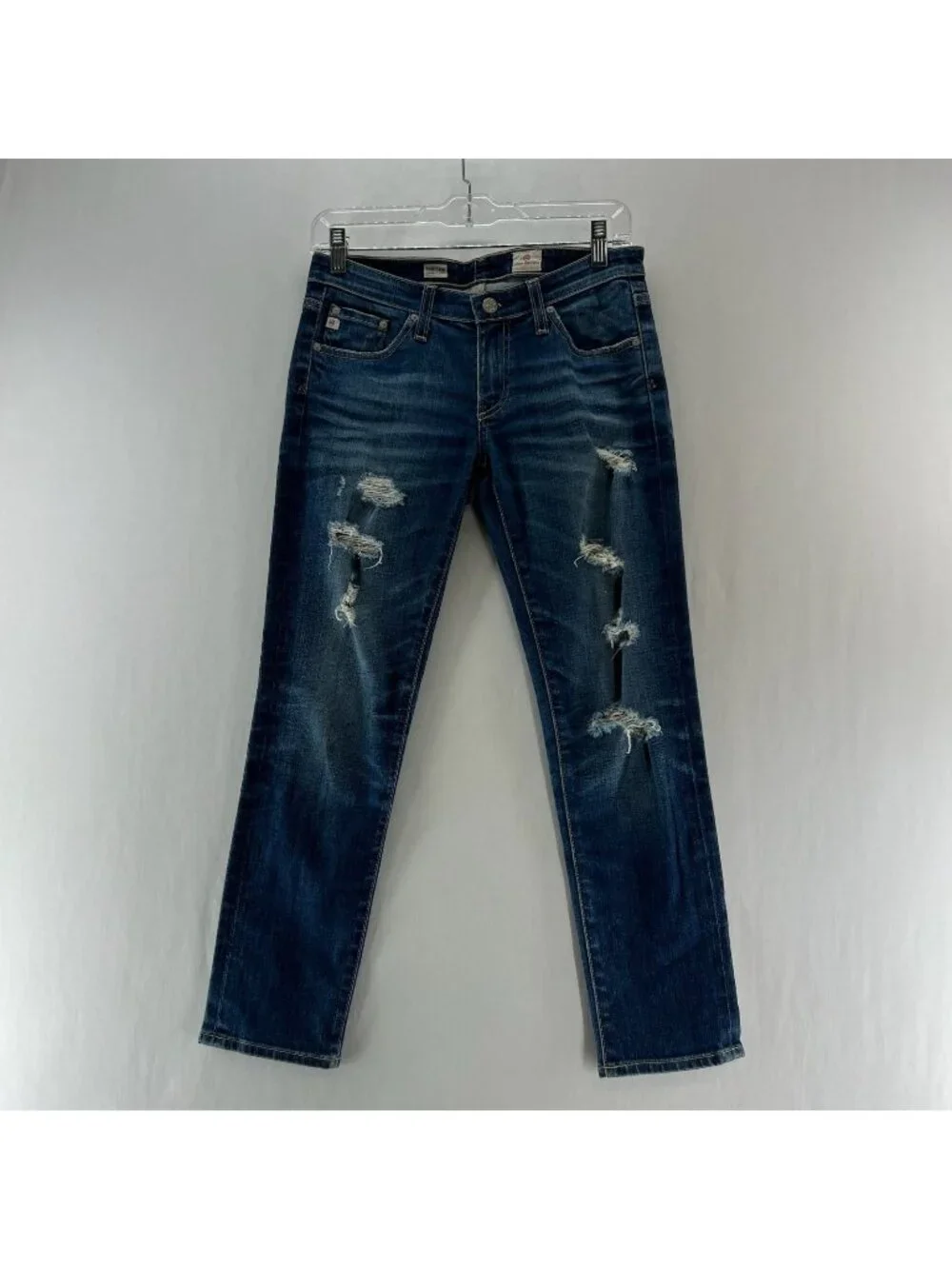 ag stilt crop cigarette Adriano Goldschmied 26 R stretch jeans distressed faded AG Stilt Cigarette Jeans |